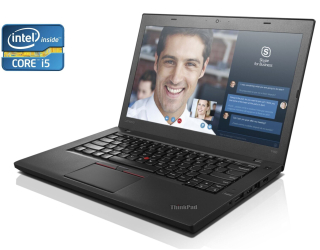 БУ Ноутбук Б-класс Lenovo ThinkPad T460 / 14&quot; (1366x768) TN / Intel Core i5-6200U (2 (4) ядра по 2.3 - 2.8 GHz) / 4 GB DDR4 / 128 GB SSD / Intel HD Graphics 520 / WebCam из Европы в Днепре