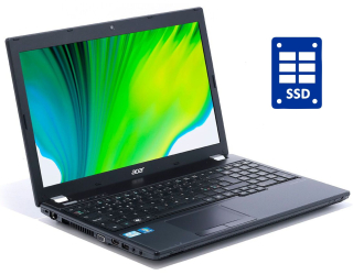 БУ Ноутбук Acer TravelMate 5760 / 15.6&quot; (1366x768) TN / Intel Core i3-2310M (2 (4) ядра по 2.1 GHz) / 8 GB DDR3 / 240 GB SSD / Intel HD Graphics 3000 / WebCam / Win 10 Pro из Европы в Дніпрі